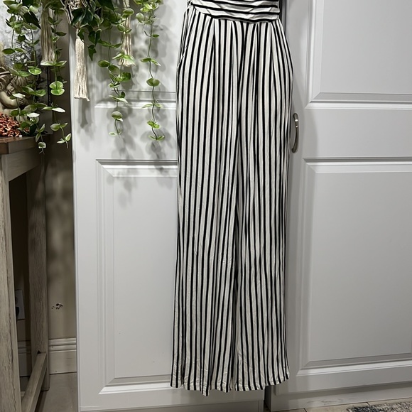Heart and Hips White with Black Striped sleeveless jumpsuit - Picture 3 of 4